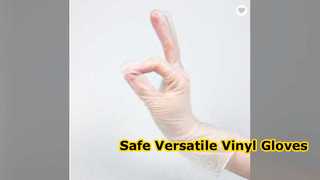 Luvas de vinil azul preto transparente Food Safe DJ