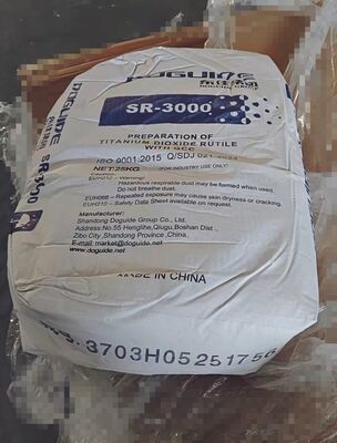 Dióxido de Titânio Rutilo SR-3000 Pó Branco com Revestimento Inorgânico de Zr & Al de 75-77% de TiO2 e Tratamento Orgânico