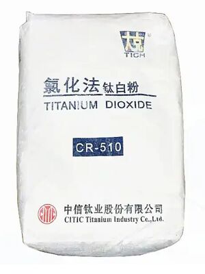 Pigmento de Dióxido de Titânio Rutilo de Alta Pureza CR-510 com Pureza Rutilo Ultra-Alta, Alto Brilho e Subtom Azulado, e Excelente Dispersibilidade