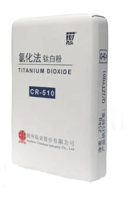 Pigmento de Dióxido de Titânio Rutilo de Alta Pureza CR-510 com Pureza Rutilo Ultra-Alta, Alto Brilho e Subtom Azulado, e Excelente Dispersibilidade