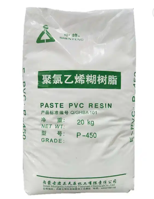 Junzheng P-450 Resina de PVC de qualidade de pasta com valor K-65 de baixo teor volátil e viscosidade de pasta controlável