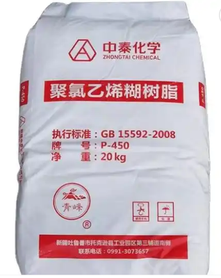 Zhongtai P-450 Resina de pasta de PVC de valor médio K com baixa viscosidade e baixa quantidade de resíduos de resina para produtos de PVC macio