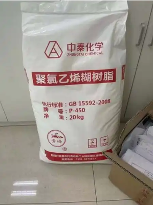 Zhongtai P-450 Resina de pasta de PVC de valor médio K com baixa viscosidade e baixa quantidade de resíduos de resina para produtos de PVC macio
